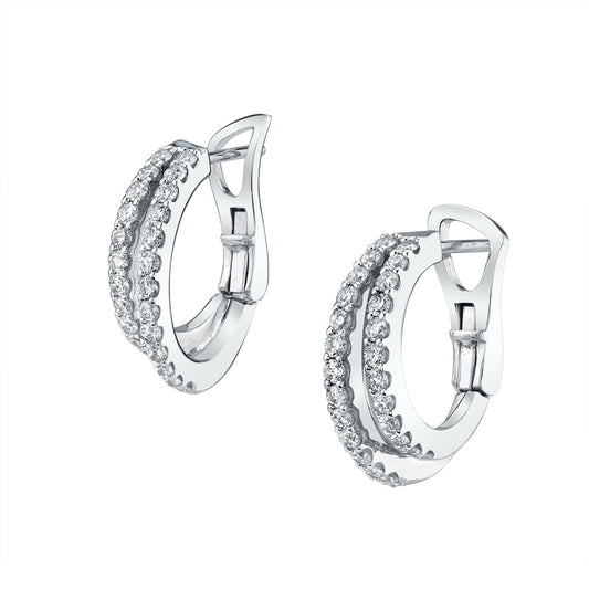 Modern Diamond Hoop Earrings