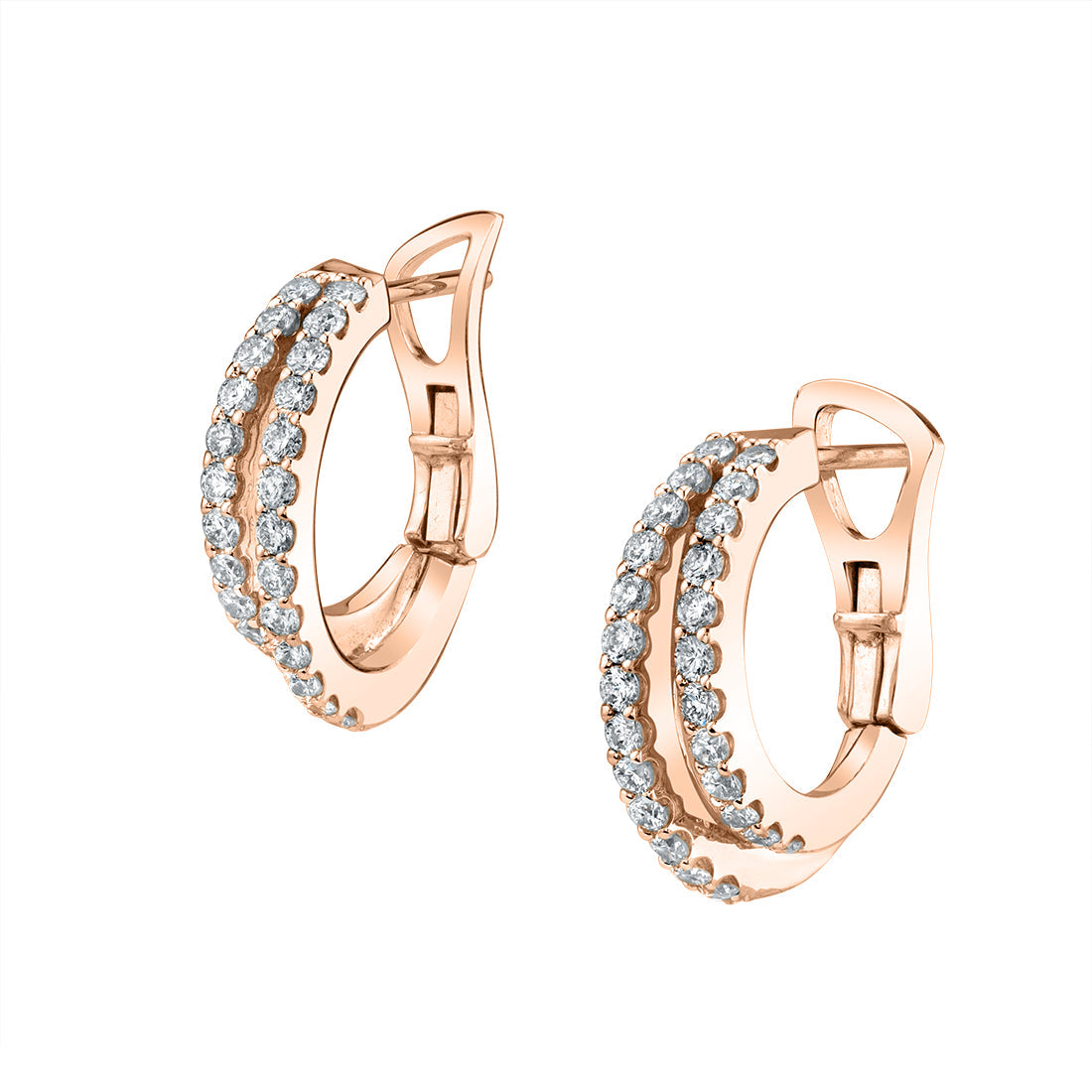Modern Diamond Hoop Earrings