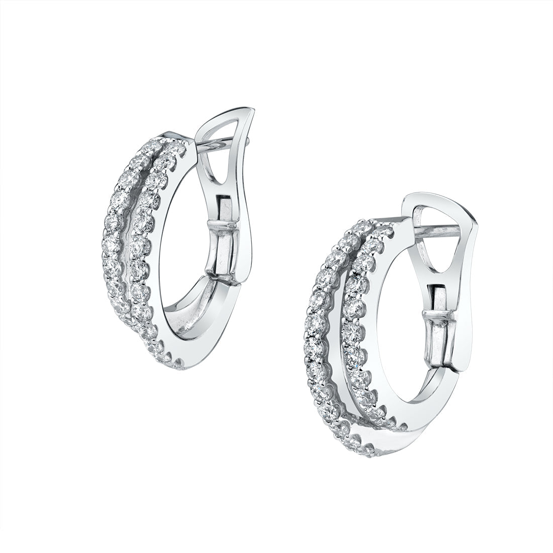 Modern Diamond Hoop Earrings