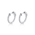 18MM Shared Prong Diamond Hoop Earrings