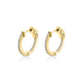 18MM Shared Prong Diamond Hoop Earrings