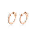 18MM Shared Prong Diamond Hoop Earrings