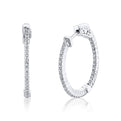 24MM Shared Prong Diamond Hoop Earrings