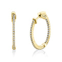 24MM Shared Prong Diamond Hoop Earrings