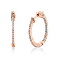 24MM Shared Prong Diamond Hoop Earrings