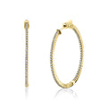 37MM Shared Prong Diamond Hoop Earrings