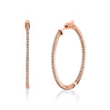 37MM Shared Prong Diamond Hoop Earrings