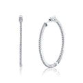 37MM Shared Prong Diamond Hoop Earrings