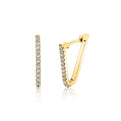 20MM V Shaped Diamond Hoop Earrings