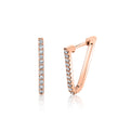 20MM V Shaped Diamond Hoop Earrings