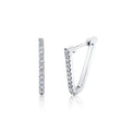 20MM V Shaped Diamond Hoop Earrings