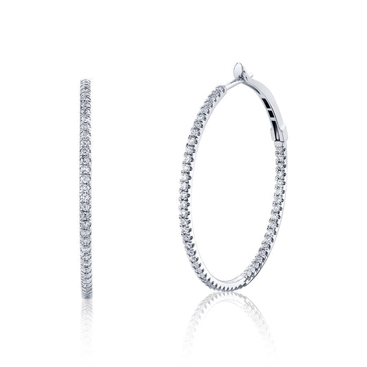 Diamond Hoop Earrings 1.10 CT