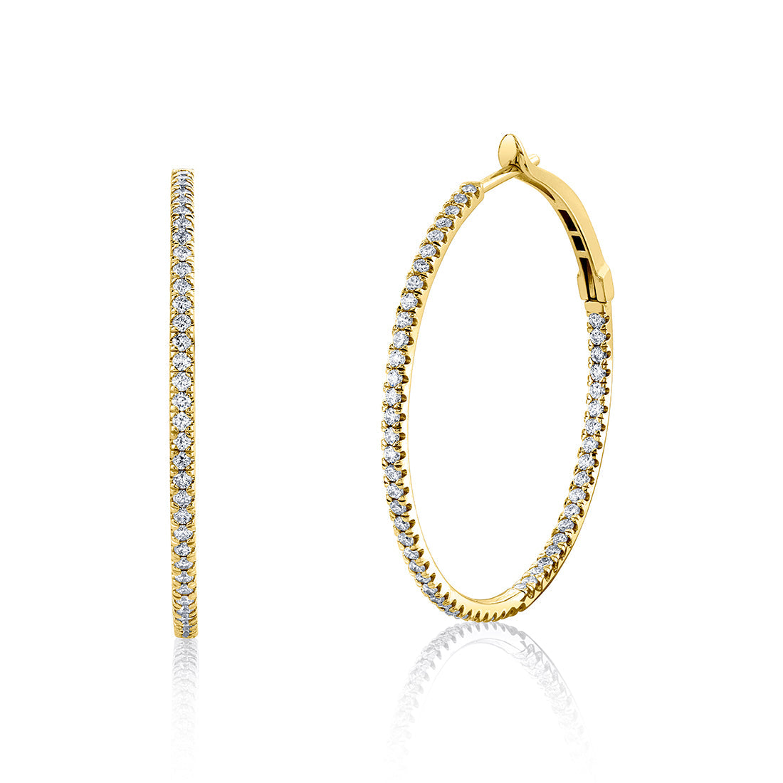 Diamond Hoop Earrings 1.10 CT
