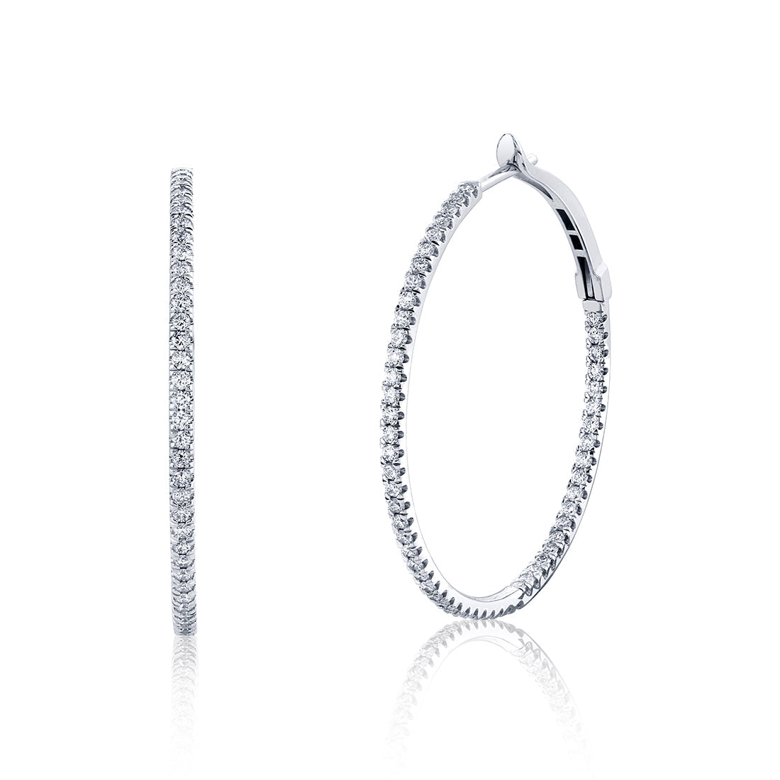 Diamond Hoop Earrings 1.10 CT