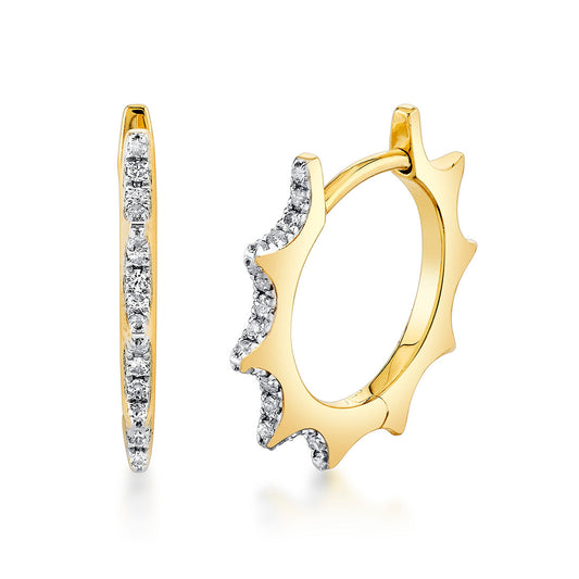 Solaz Diamond Sun Hoop Earrings