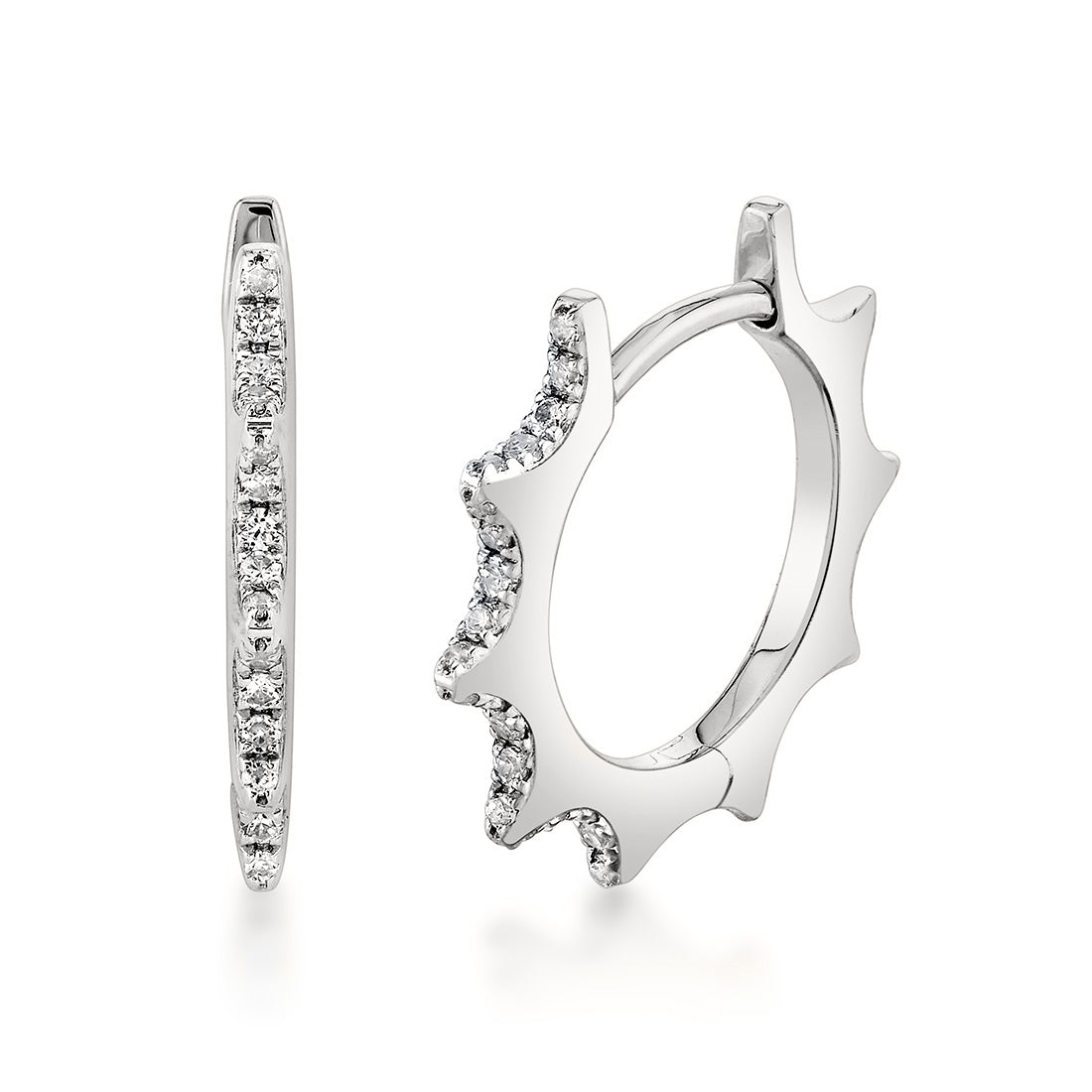 Solaz Diamond Sun Hoop Earrings