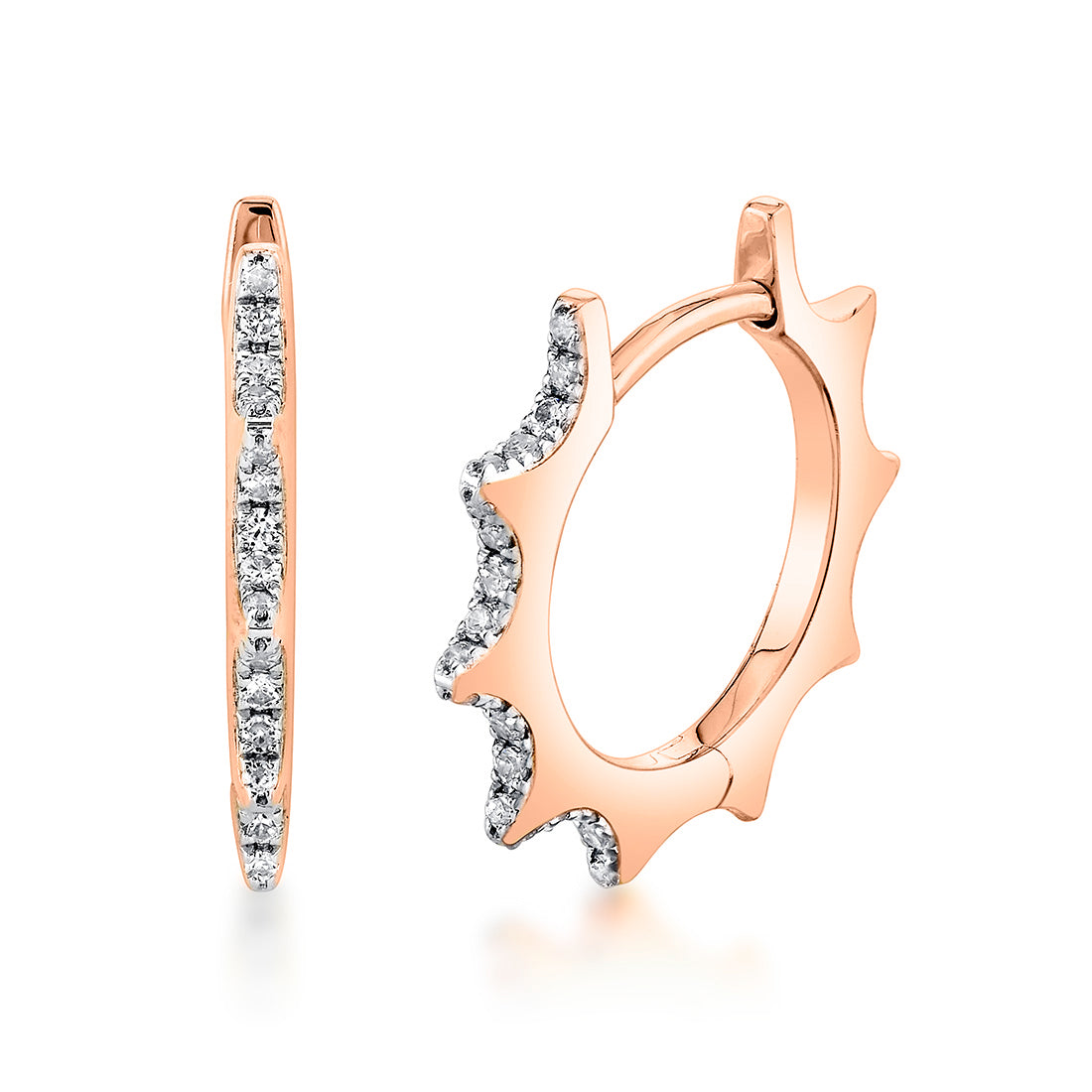 Solaz Diamond Sun Hoop Earrings