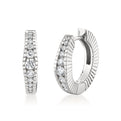 Lineaire Fine Line Graduated Diamond Hoop Earrings