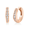 Lineaire Fine Line Graduated Diamond Hoop Earrings