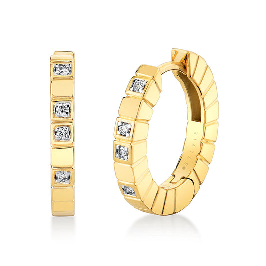 Lineaire Geometric Diamond Hoop Earrings