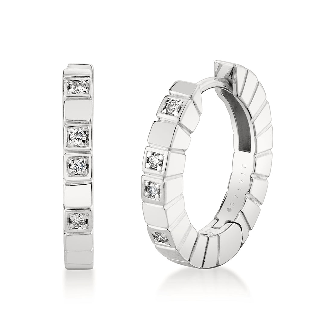 Lineaire Geometric Diamond Hoop Earrings