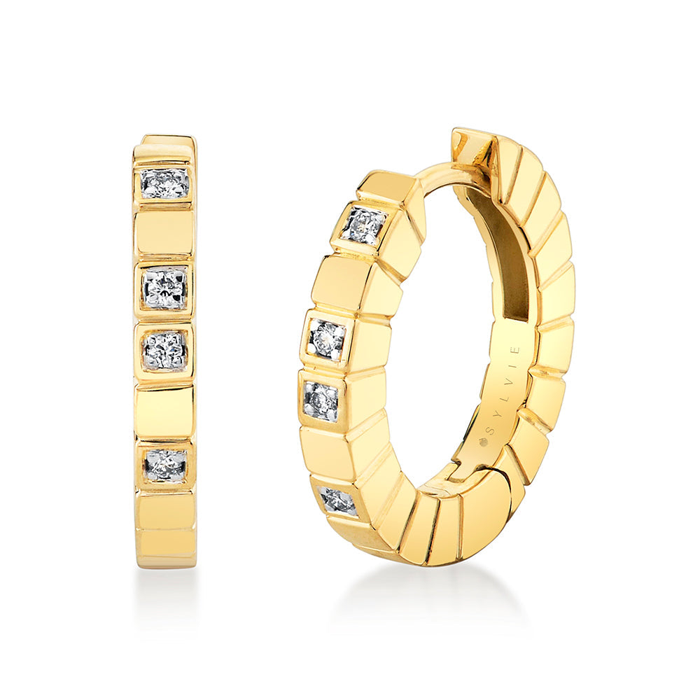 Lineaire Geometric Diamond Hoop Earrings