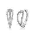 Lineaire Fine Line Shell Shape Diamond Hoop Earrings