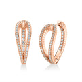 Lineaire Fine Line Shell Shape Diamond Hoop Earrings