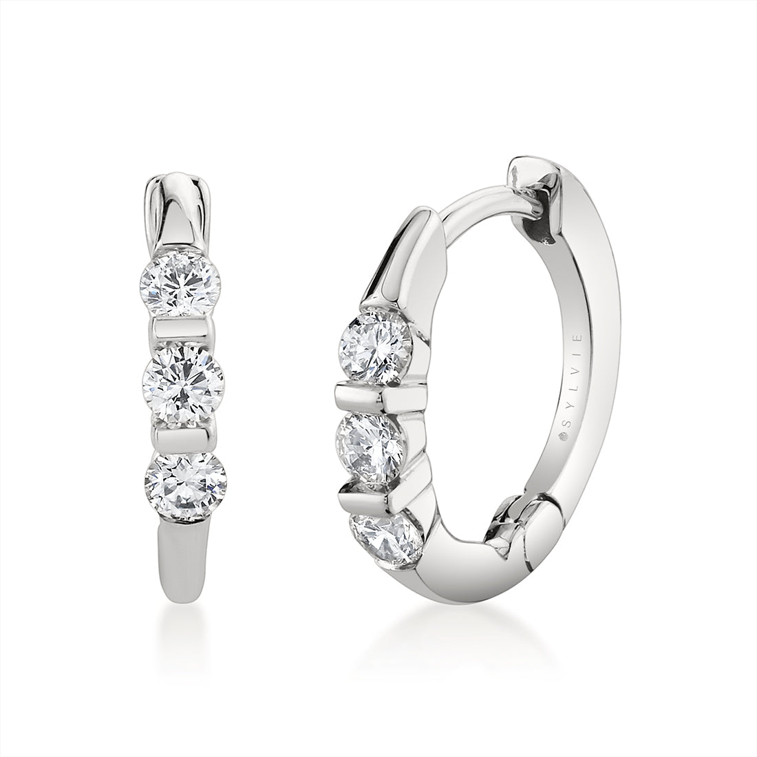 Shell Heritage Spaced Diamond Hoop Earrings