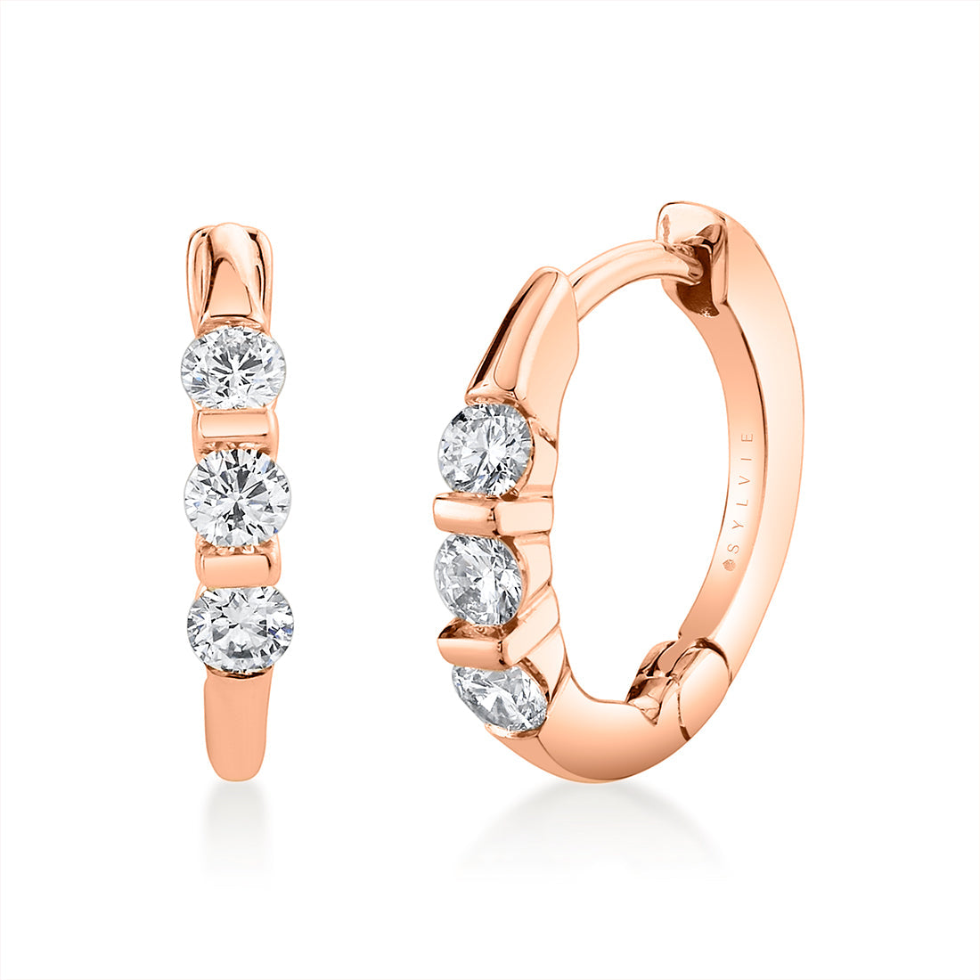 Shell Heritage Spaced Diamond Hoop Earrings