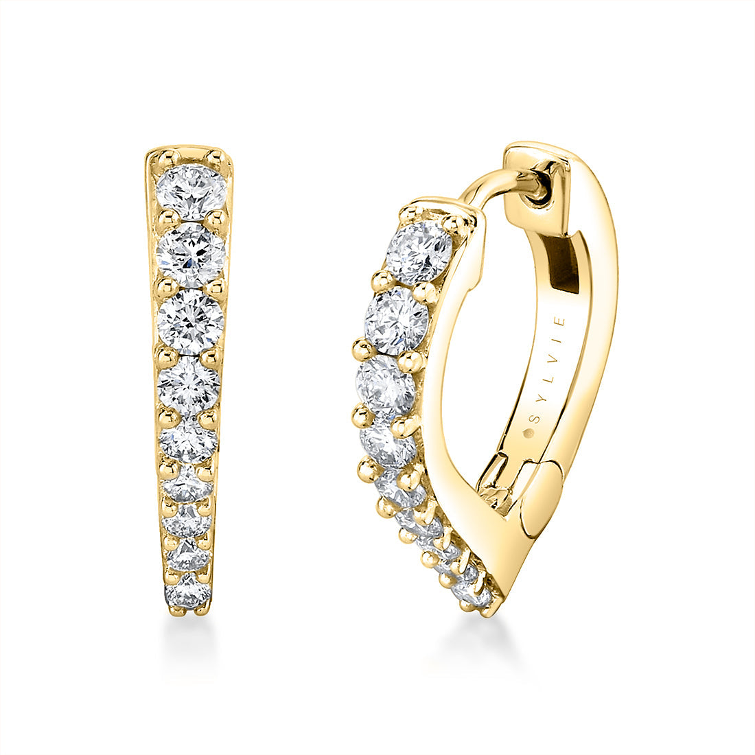 Shell Heritage Graduated Diamond Hoop Earrings