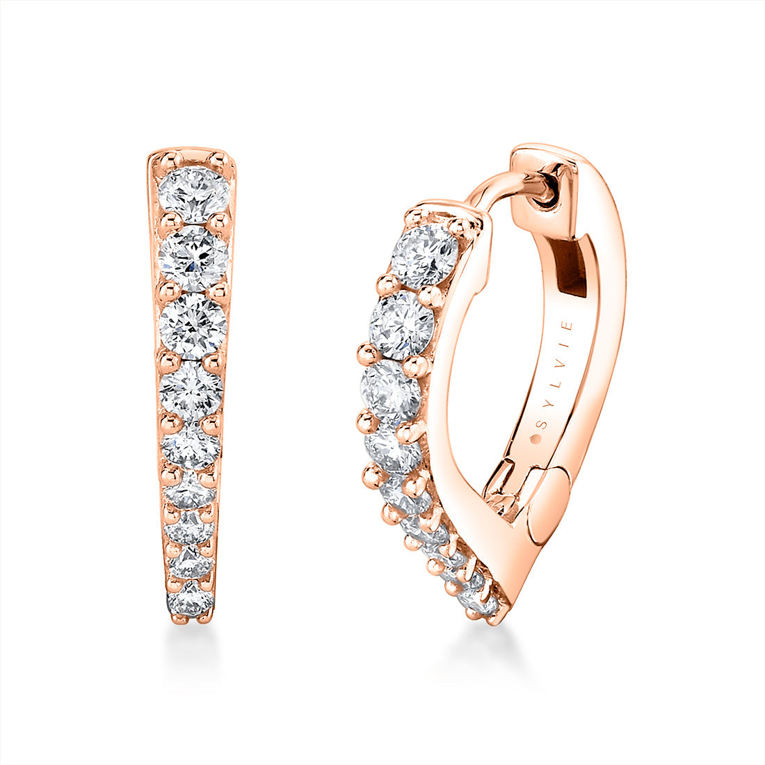 Shell Heritage Graduated Diamond Hoop Earrings