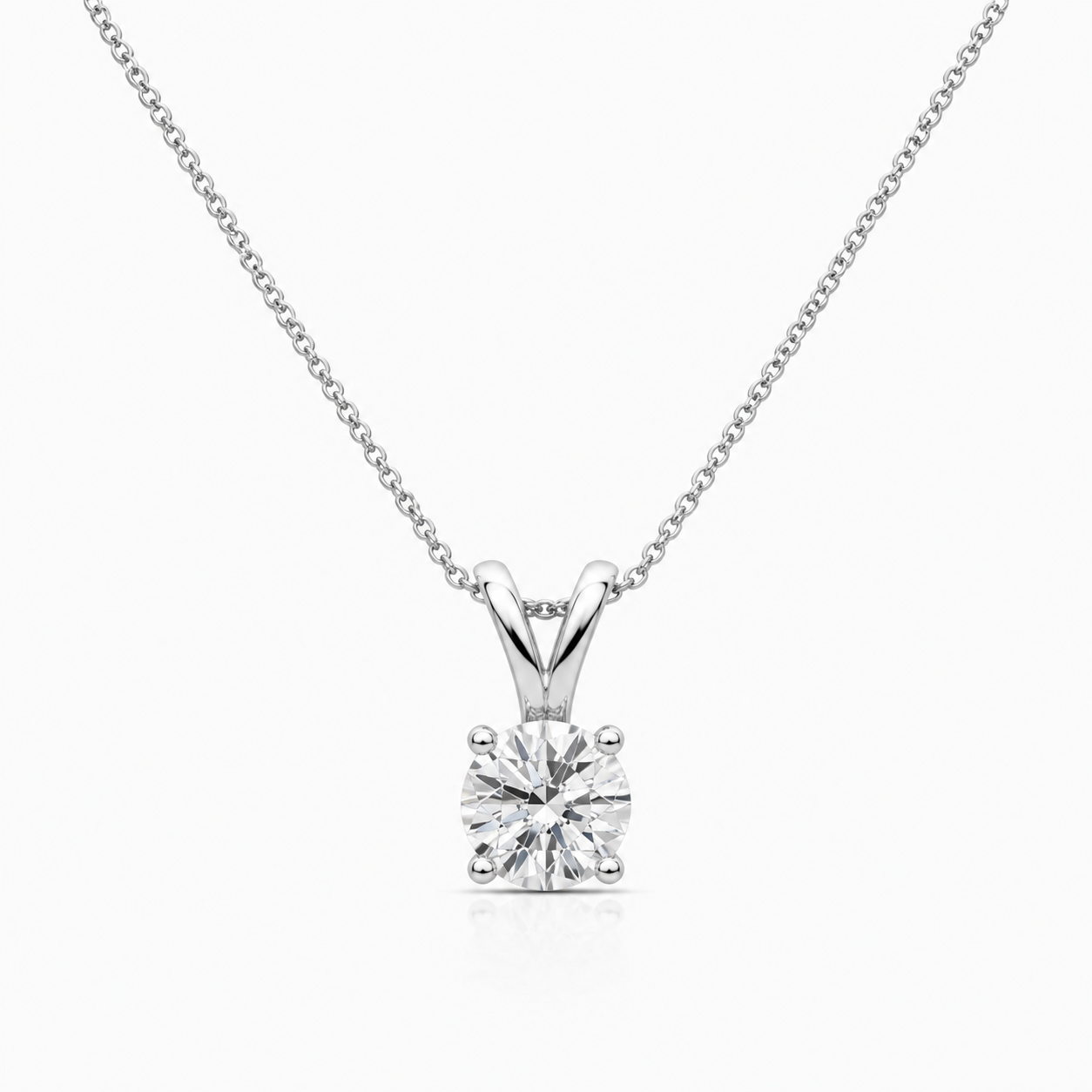 Sterling Silver 1ct Lab-Grown Diamond Solitaire Necklace