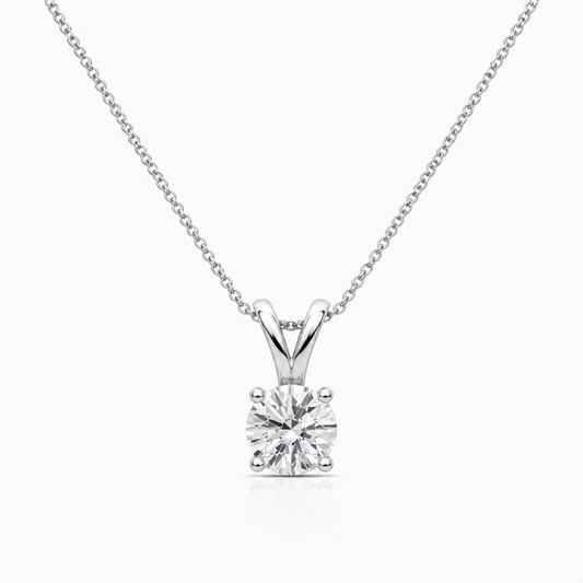 Sterling Silver 1ct Lab-Grown Diamond Solitaire Necklace