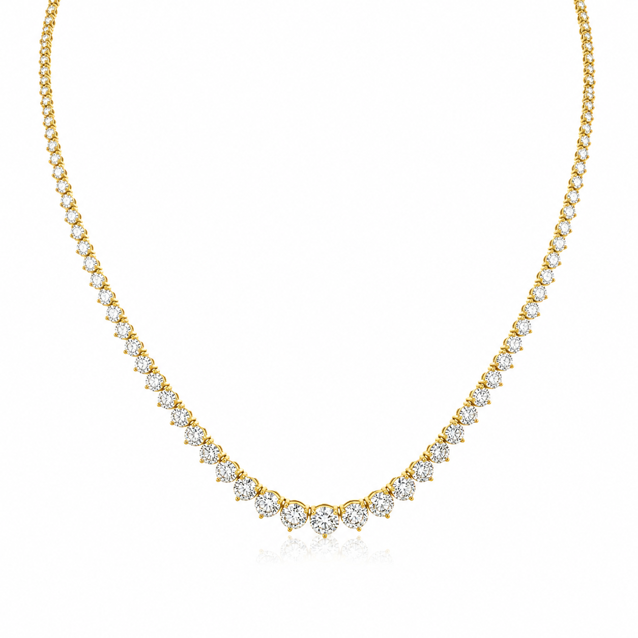 Yellow Gold 22ctw Lab-Grown Diamond Riviera