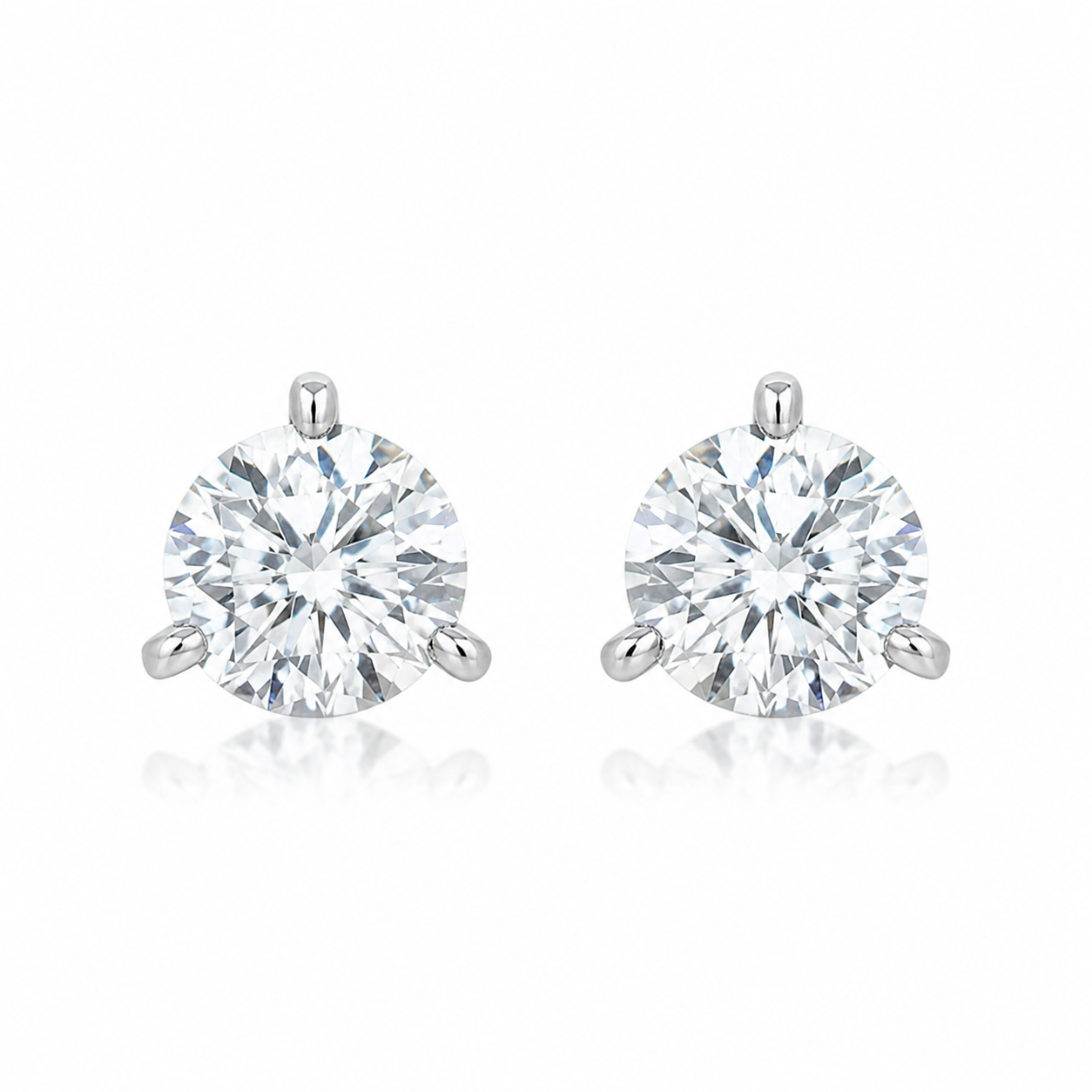 14K White Gold Diamond Studs (1ctw)