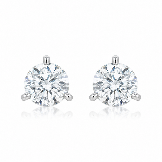 14K White Gold Diamond Studs (1ctw)
