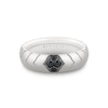 Shell Apex Polished Mens Band with Black Diamonds - Colton