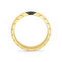 Shell Apex Polished Mens Band with Black Diamonds - Colton