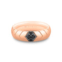 Shell Apex Polished Mens Band with Black Diamonds - Colton