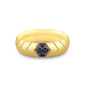 Shell Apex Polished Mens Band with Black Diamonds - Colton