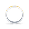 Shell Apex Two Tone Brushed Mens Band with Diamond - Desmond