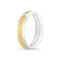 Shell Apex Two Tone Brushed Mens Band with Diamond - Desmond