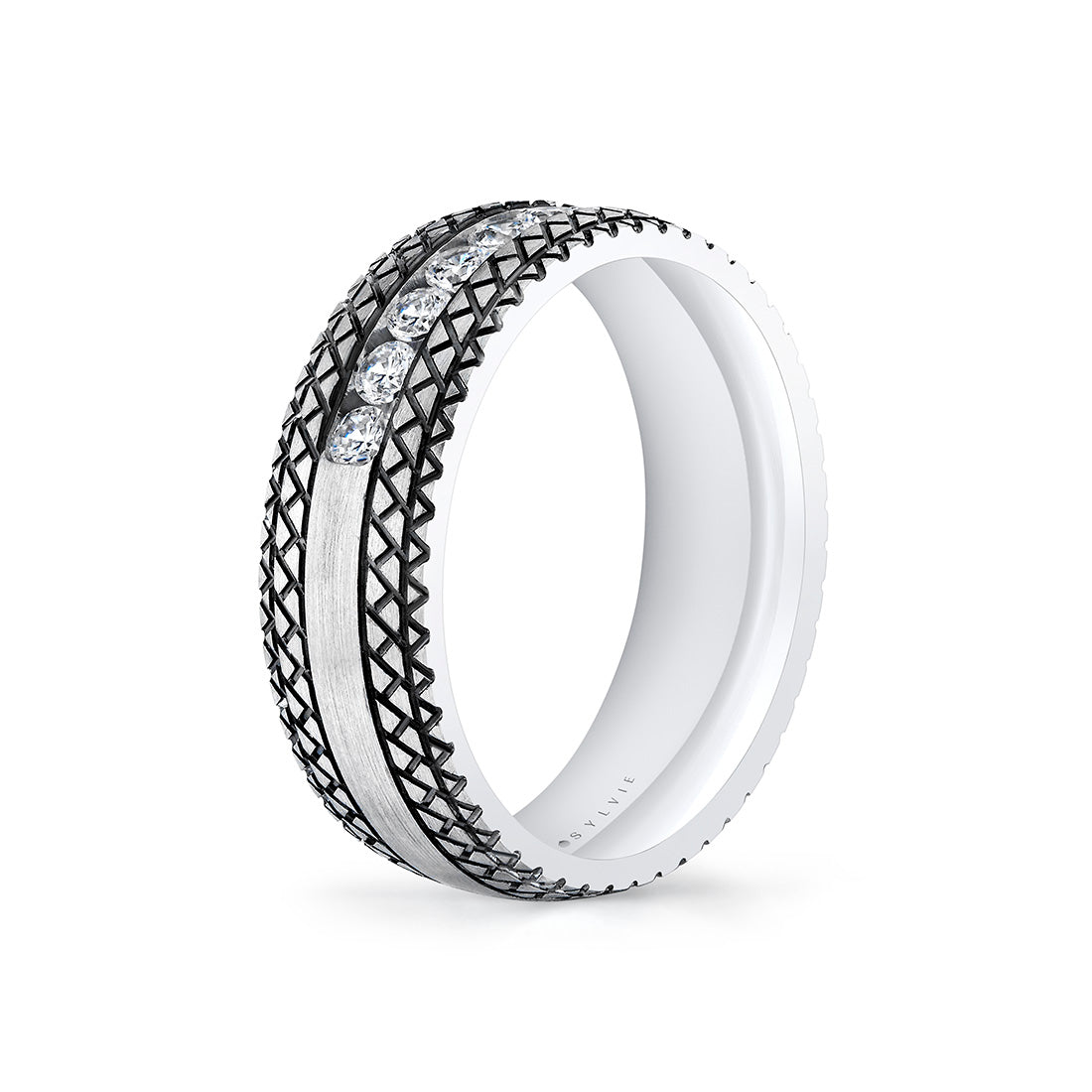 Heritage Engraved Diamond Mens Band - Keaton