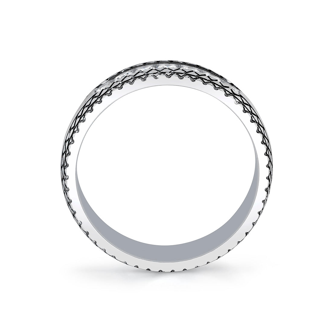 Heritage Engraved Diamond Mens Band - Keaton