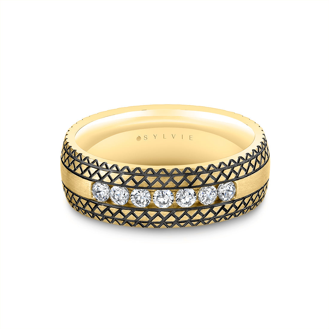 Heritage Engraved Diamond Mens Band - Keaton