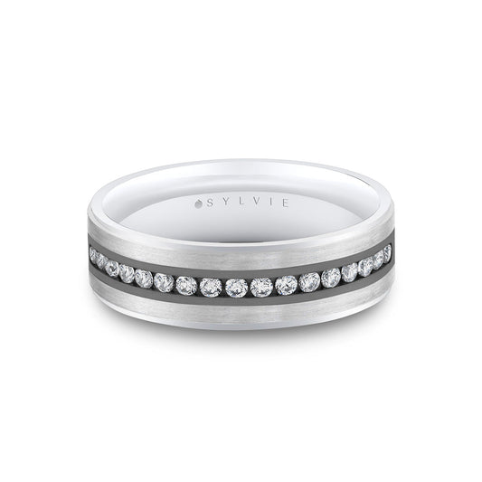Heritage Two Tone Brushed Diamond Mens Band - Orson