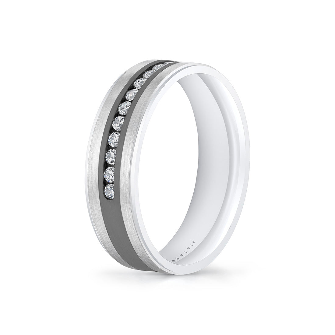 Heritage Two Tone Brushed Diamond Mens Band - Orson