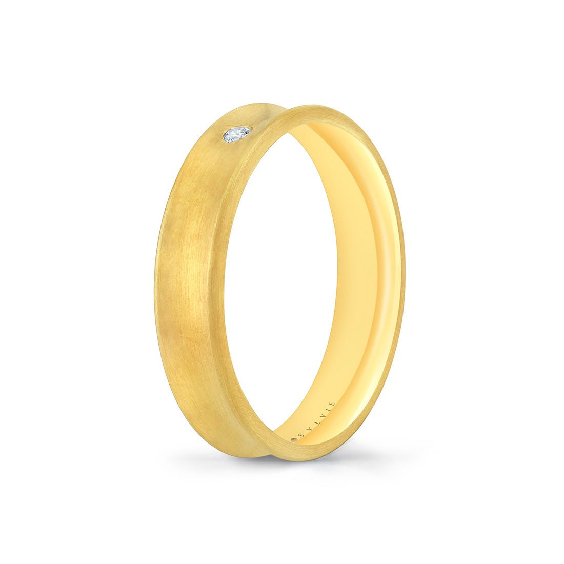 Heritage Brushed Mens Band with Diamond Accent - Philip