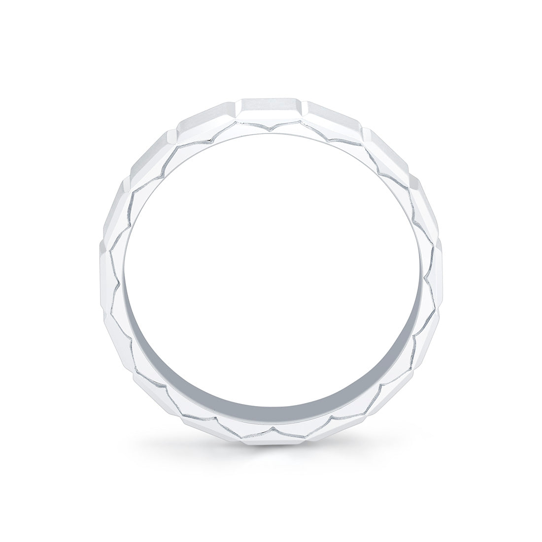 Fluted Shell Geometric Brushed Mens Band - Benedict